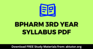 BPharm 3rd Year syllabus