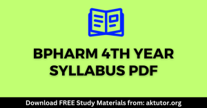 BPharm 4th Year syllabus