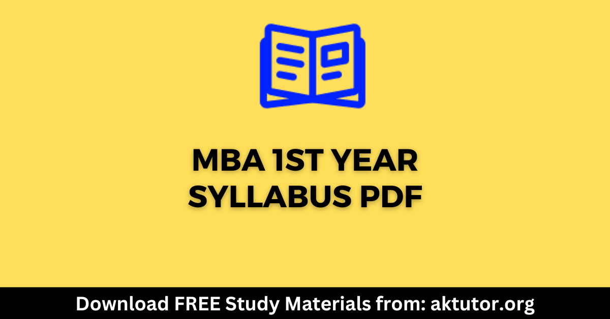 MBA 1st Year syllabus